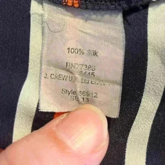 J.Crew Women Nautical Navy Striped 100% Silk Shift A-line Summer Dress Size 6 - Picture 7 of 8